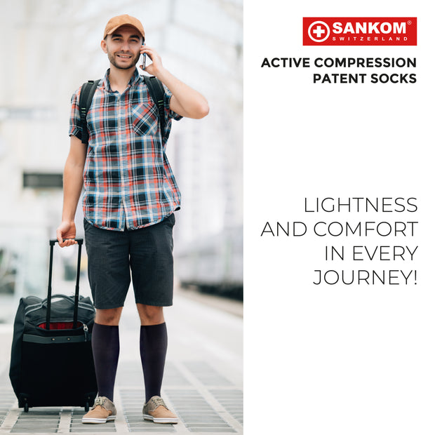 SANKOM PATENT ACTIVE COMPRESSION LIGHT SOCKS -  BLACK *Special offer*