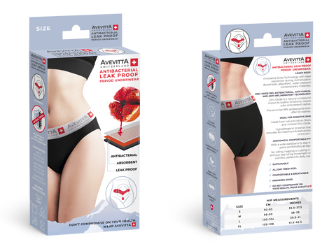 AVEVITTA PERIOD LEAK PROOF ANTI-BACTERIAL WOMEN’S UNDERWEAR -BLACK COLOR