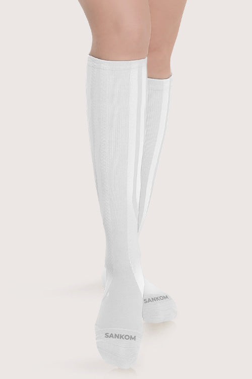 SANKOM PATENT ACTIVE COMPRESSION SOCKS  - WHITE