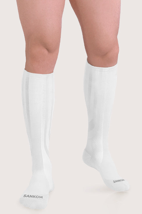 SANKOM PATENT ACTIVE COMPRESSION SOCKS  - WHITE