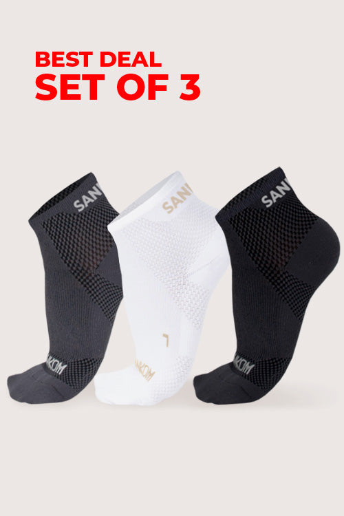 SANKOM ACTIVE COMPRESSION LIGHT ANKLE SOCKS – SET OF 3