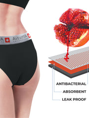 AVEVITTA PERIOD LEAK PROOF ANTI-BACTERIAL WOMEN’S UNDERWEAR -BLACK COLOR