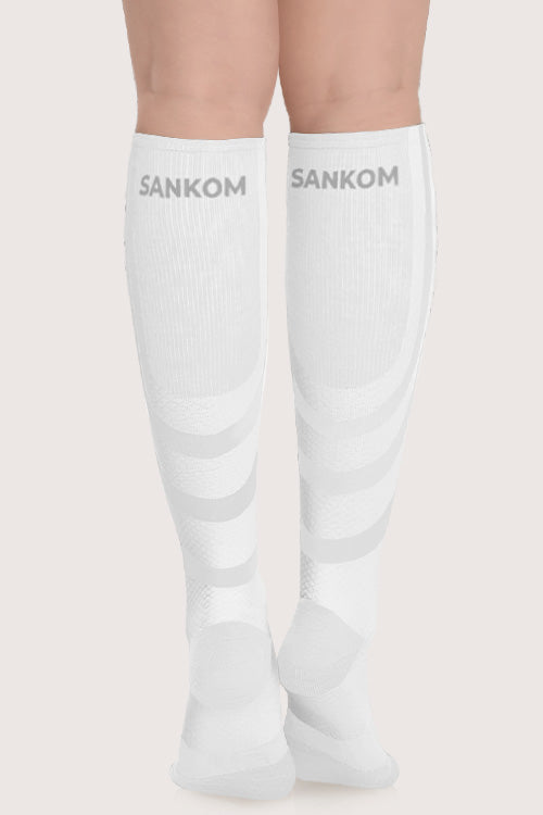 SANKOM PATENT ACTIVE COMPRESSION SOCKS  - WHITE