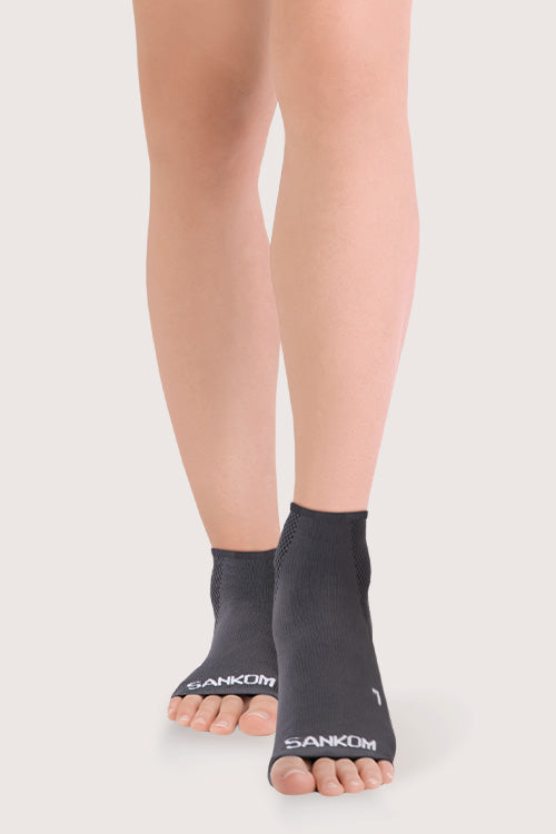 SANKOM ACTIVE COMPRESSION LIGHT ANKLE SOCKS OPEN TOE – GREY