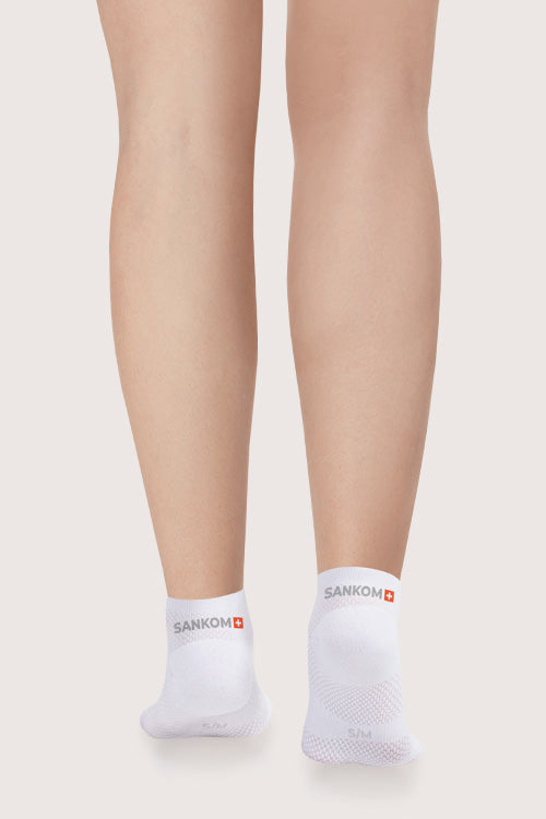 SANKOM ACTIVE COMPRESSION LIGHT ANKLE SOCKS – WHITE
