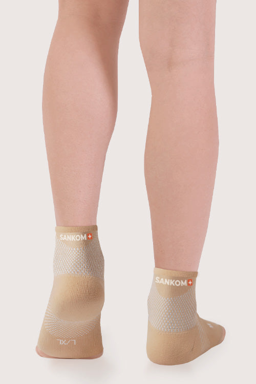 SANKOM ACTIVE COMPRESSION LIGHT ANKLE SOCKS OPEN TOE – BEIGE