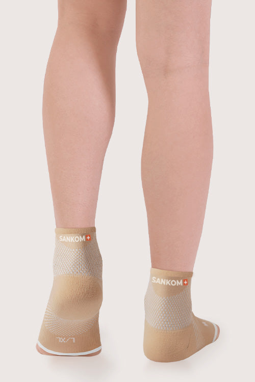 SANKOM ACTIVE COMPRESSION LIGHT ANKLE SOCKS OPEN TOE – BEIGE