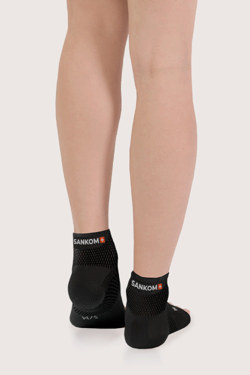 SANKOM ACTIVE COMPRESSION LIGHT ANKLE SOCKS OPEN TOE – BLACK