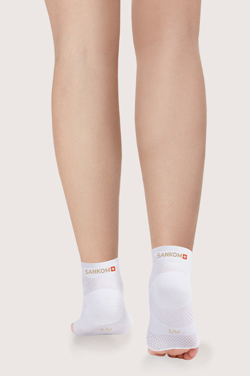 SANKOM ACTIVE COMPRESSION LIGHT ANKLE SOCKS OPEN TOE – WHITE