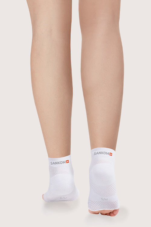 SANKOM ACTIVE COMPRESSION LIGHT ANKLE SOCKS OPEN TOE – WHITE