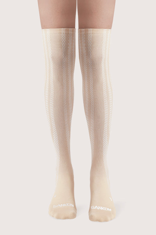 SANKOM PATENT ACTIVE COMPRESSION LIGHT SOCKS ABOVE THE KNEE - BEIGE