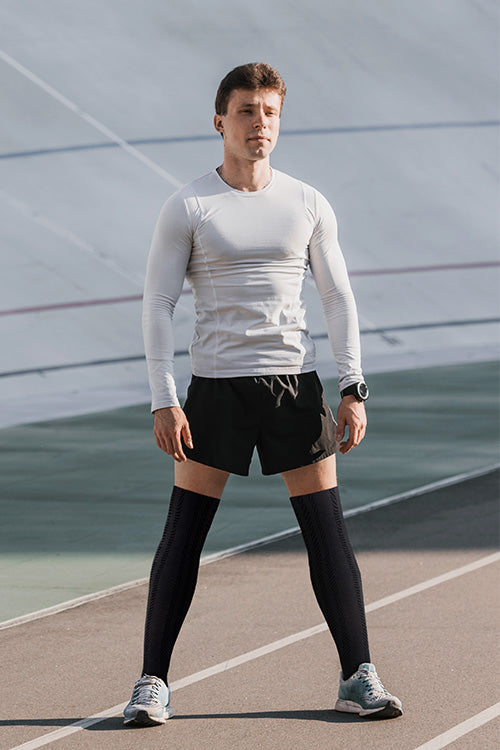 SANKOM PATENT ACTIVE COMPRESSION LIGHT SOCKS ABOVE THE KNEE - BLACK