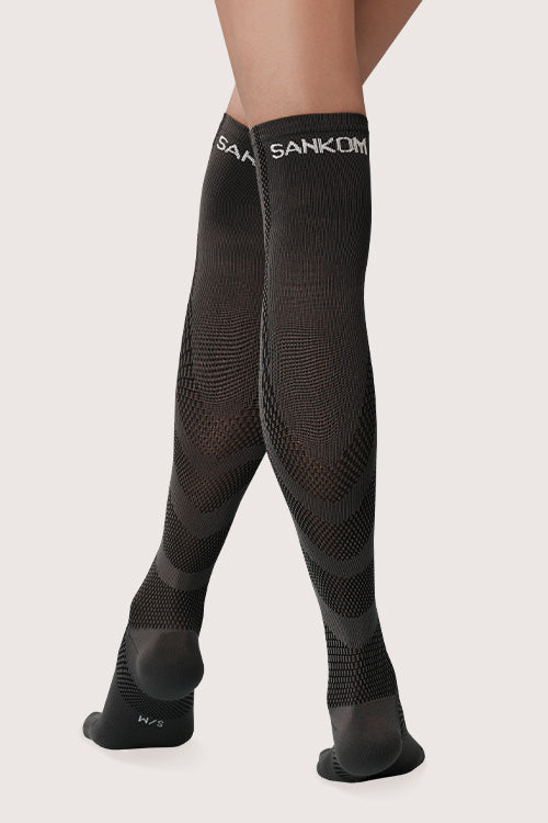 SANKOM PATENT ACTIVE COMPRESSION LIGHT SOCKS ABOVE THE KNEE - GREY