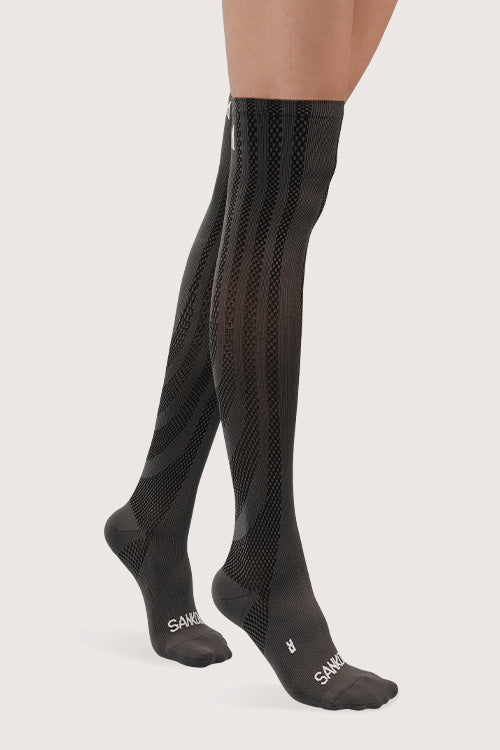 SANKOM PATENT ACTIVE COMPRESSION LIGHT SOCKS ABOVE THE KNEE - GREY
