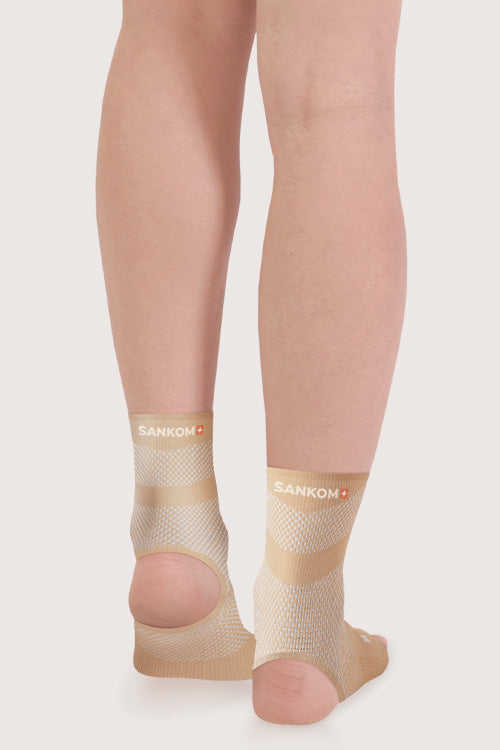 SANKOM ACTIVE COMPRESSION OPEN-TOE and OPEN-HEEL SOCKS BEIGE