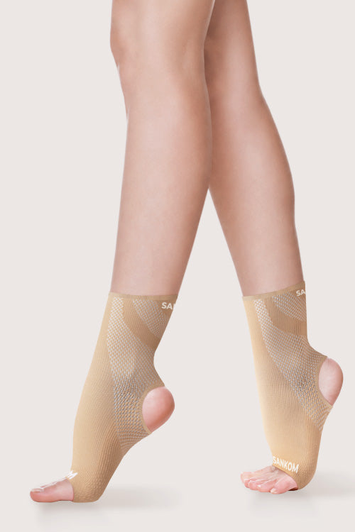 SANKOM ACTIVE COMPRESSION OPEN-TOE and OPEN-HEEL SOCKS BEIGE