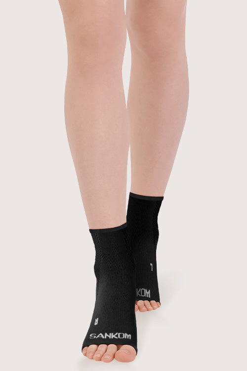 SANKOM ACTIVE COMPRESSION OPEN-TOE and OPEN-HEEL SOCKS BLACK