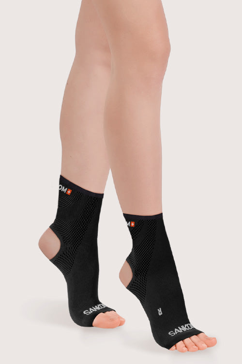 SANKOM ACTIVE COMPRESSION OPEN-TOE and OPEN-HEEL SOCKS BLACK