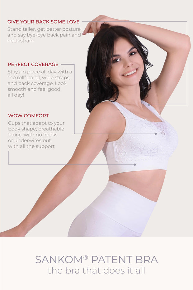 SANKOM PATENT LACE BRA - CLASSIC WHITE