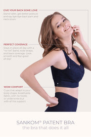 SANKOM PATENT BRA - CLASSIC WITH LACE DARK BLUE