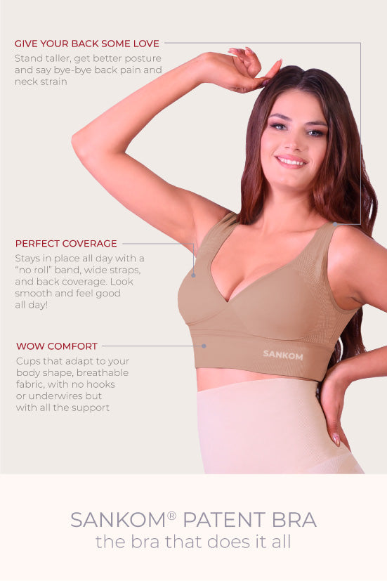 SANKOM PATENT BRA - ORGANIC COTTON  BEIGE