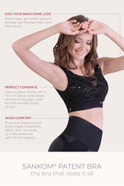 SANKOM PATENT BRA - CLASSIC WITH LACE BLACK and GOLD