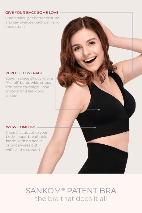 SANKOM PATENT BRA - ORGANIC COTTON  BLACK
