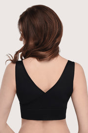 SANKOM PATENT BRA - ORGANIC COTTON  BLACK