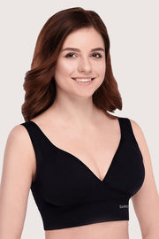SANKOM PATENT BRA - ORGANIC COTTON  BLACK