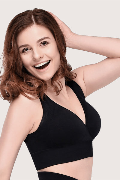 SANKOM PATENT BRA - ORGANIC COTTON  BLACK