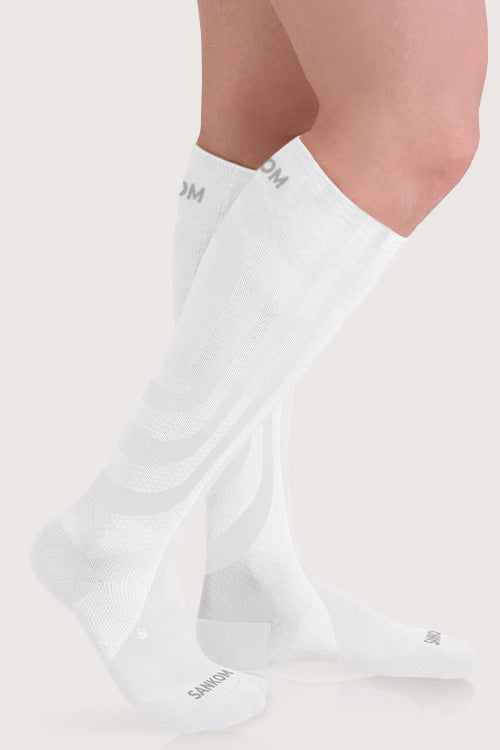 SANKOM PATENT ACTIVE COMPRESSION SOCKS  - WHITE