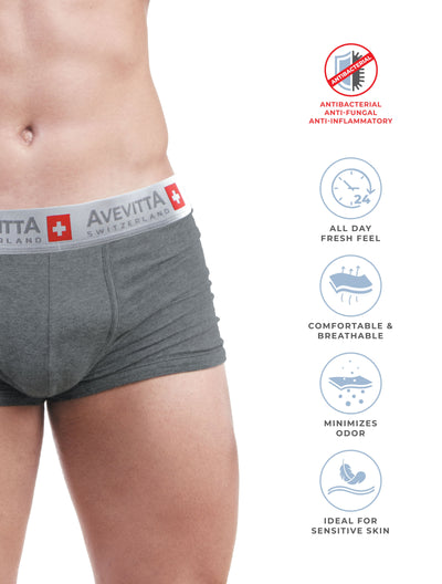 AVEVITTA ANTI-MOISTURE ANTI-BACTERIAL MEN’S UNDERWEAR- GREY COLOR
