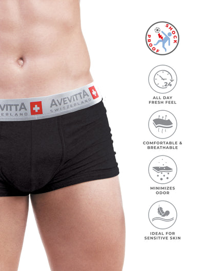 AVEVITTA SPORT SHOCKPROOF ANTIBACTERIAL UNDERWEAR- BLACK COLOR