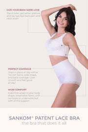 SANKOM PATENT LACE BRA - CLASSIC WHITE