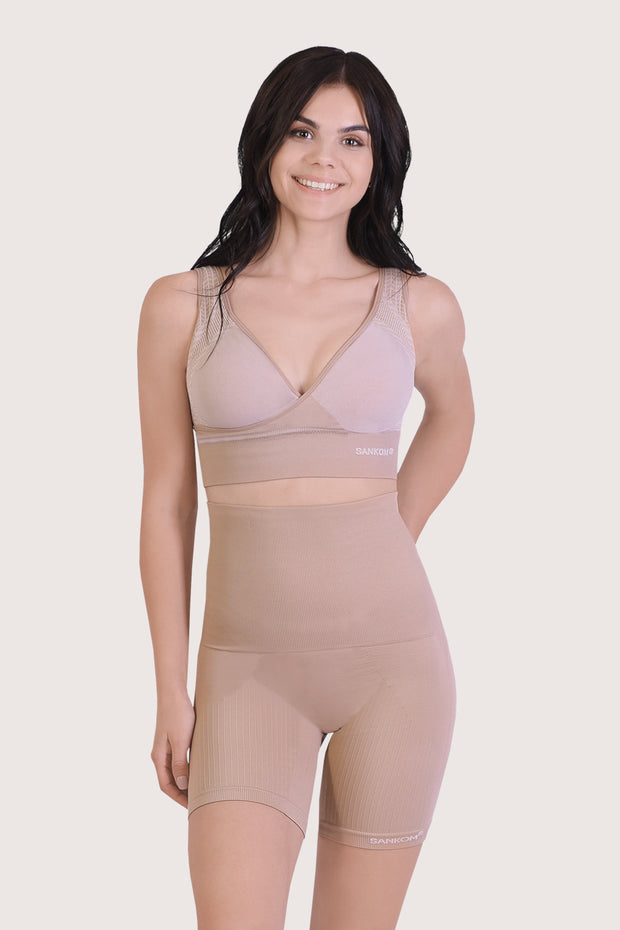 Buy Sankom Patent Gray Bamboo Fibers Body Shaping Camisole with Built-in Bra  For Women - M/L at ShopLC.