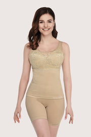 SANKOM PATENT LACE VEST - CLASSIC PEACH