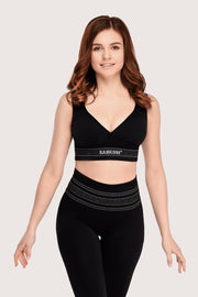 SANKOM PATENT ACTIVEWEAR BRA - BLACK & SILVER