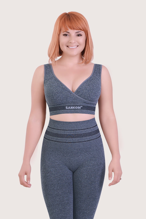 SANKOM PATENT ACTIVEWEAR BRA - GREY MELANGE