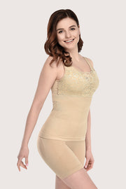 SANKOM PATENT LACE VEST - CLASSIC PEACH