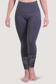 SANKOM PATENT YOGA LEGGINGS WITH LACE - GREY