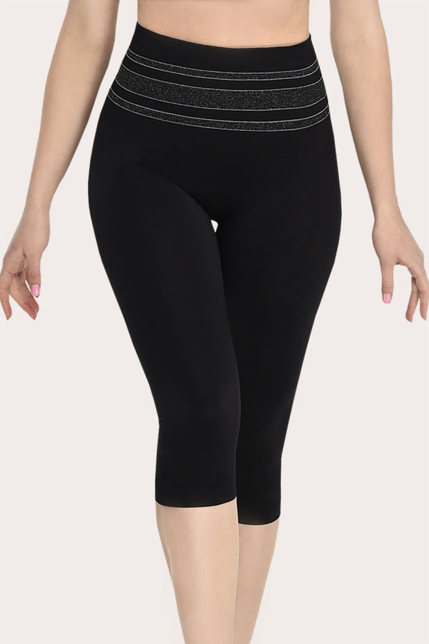 SANKOM PATENT ACTIVEWEAR CAPRI - BLACK & SILVER