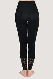 SANKOM PATENT YOGA LEGGINGS WITH LACE - BLACK