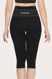 SANKOM PATENT ACTIVEWEAR CAPRI - BLACK & SILVER