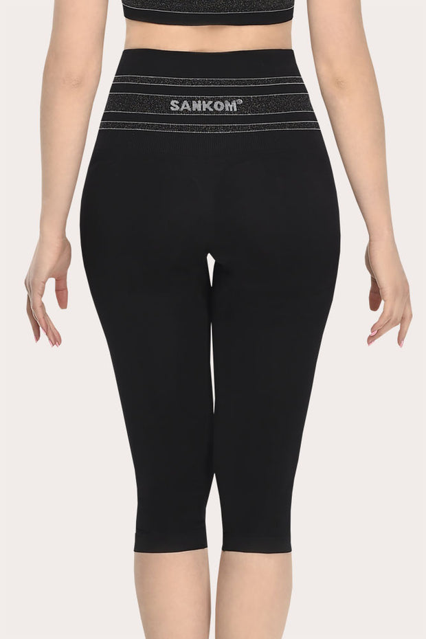 SANKOM PATENT ACTIVEWEAR CAPRI - BLACK & SILVER – SANKOM Switzerland