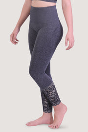 SANKOM PATENT YOGA LEGGINGS WITH LACE - GREY